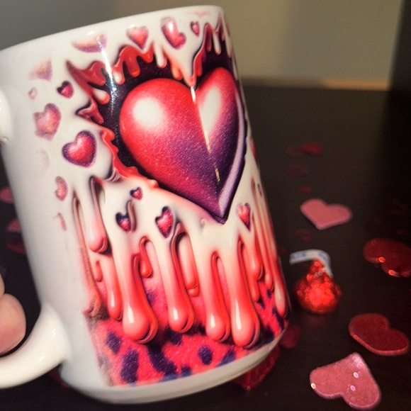 Hand Crafted Sublimated 3D Heart Mug - Picture 9 of 13